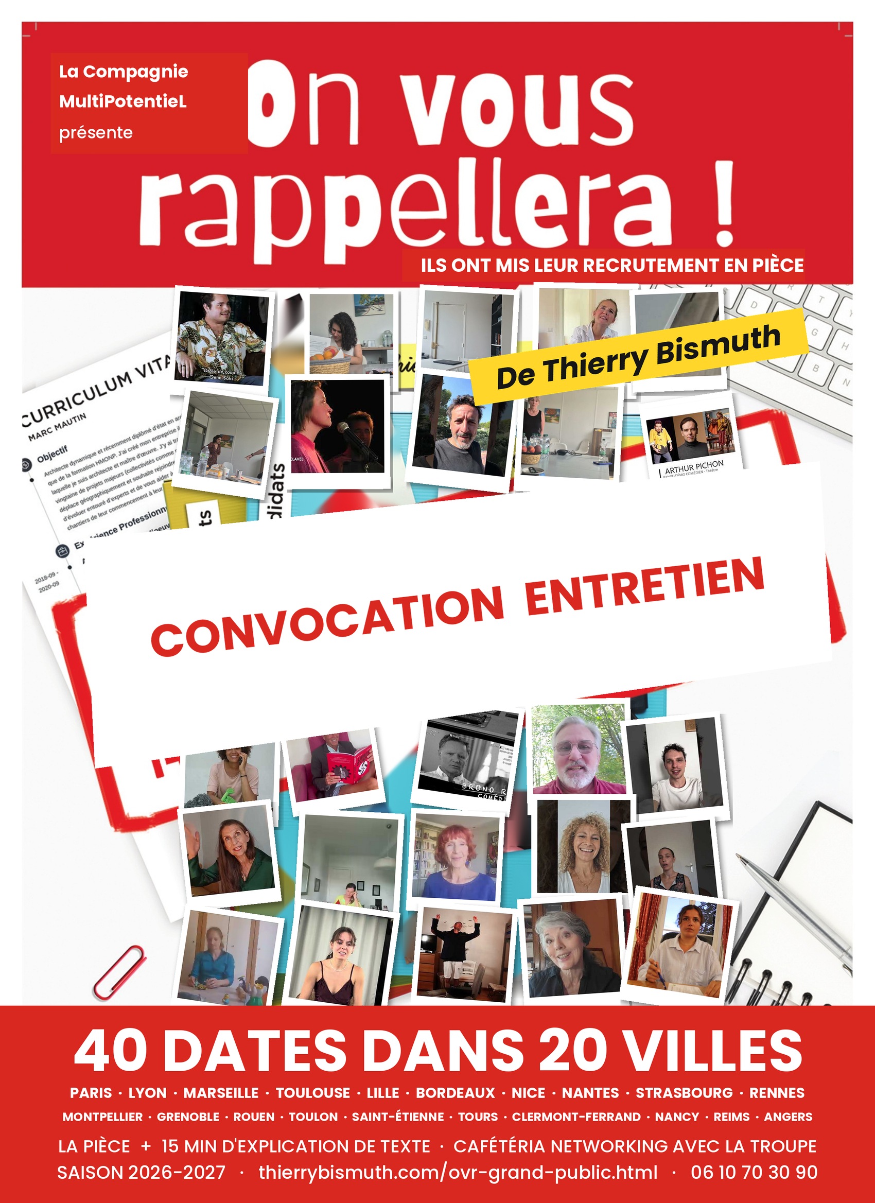 Affiche ON VOUS RAPPELLERA — saison 2026-2027, les 25 comédiens